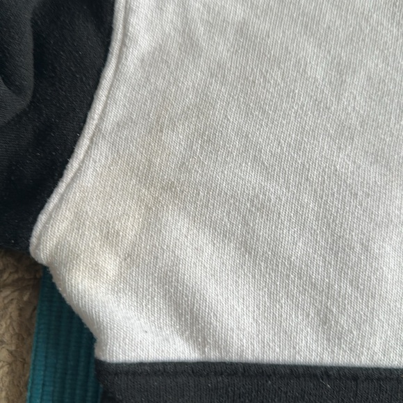 Victoria’s Secret Pink Black White Silver Sequin Bling Quarter Zip Sweatshirt M - Picture 9 of 9